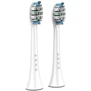 Aeno Replacement toothbrush heads  White Dupont bristles 2Pcs in set For Adb0003/Adb0005 and Adb0004/Adb0006 Adbth3 5 mutes higiēnai