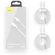 Baseus Simple Wisdom Data Cable Kit Usb-C to Lightning Pd 20W 2Pcsset 1.5M White  6953156230323 Tzcatlzj 02 101297 Usb kabelis