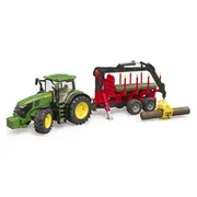 Bruder Trak John Deere 7R350 mit Ruckeanhanger 4 Baumstame 03154 4001702031541  1827758 4080202-2322 Gxp-847942