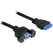 Delock 0.5M Usb 3.0 F/F A Idc black Kabel 83118  adapteris