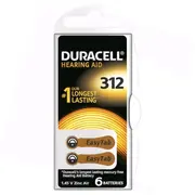 Duracell Hearing 312 A312 Blistera iepakojuma 6Gb.  A312B6 Baterija