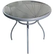 Galds ar stikla virsmu 75X75X70Cm  9104453 Dārza mēbeles