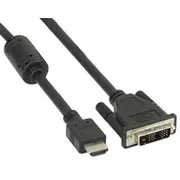 Inline Hdmi zu Dvi Adapter Kabel High Speed  vergoldet 2M - schw 17662P Zuhd-004 kabelis video audio