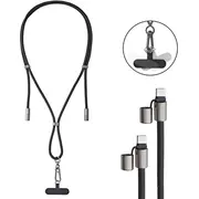 Intenso Usb-C Charging Lanyard - Phone Necklace Cable  60W Fast Adjustable Length 1.65 m Nylon black 7991000 Usb kabelis