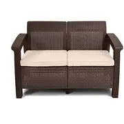 Keter Darza divans divvietigs Corfu Love Seat bruns 29197359599  3253929115165 223214 Dārza mēbeles