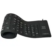 Keyboard Logilink Usb / Ps/2 Flexibel Wasserfest black  Id0019A klaviatūra