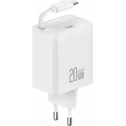 Ladowarka Usams Lad. siec. 1Xusb-C ze zwijanym kablem Usb-C Retractable PdQc 20W Gan Fast Charging bialy/white Yc Series Cc233Tc02 U 13816788 6958444991023  Joinedit63119453 iekārtas lādētājs