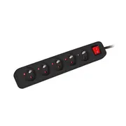 Lanberg Ps1-05E-0300-Bk Listwa Zasilająca 3M Czarna 5X 230V Pl Z Wyłącznikiem  Kabel z Miedzi 5901969415520