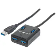 Manhattan Usb-Hub  4-Port Usb 3.0 black 162296 centrmezgli