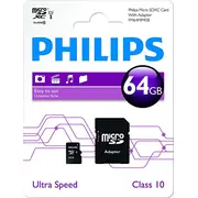 Philips micrsoSDXC-Card 64Gb  Class 10 Fm64Mp45B / Fm64Mp45B/10 atmiņas karte