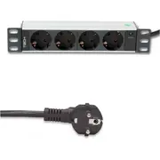 Power strip Rack 10 1U 250V/16A 4Xschuko  1.8M 100464 I-Case M10-4D elektrības pagarinātājs