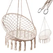 Roger Stārķa ligzdas krēsls šūpoles ar atzveltni 80Cm Bēšs  5903039711990 Dārza mēbeles