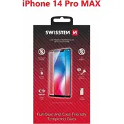 Swissten Full Face Tempered Glass Aizsargstikls Pilnam Ekrānam Apple iPhone 14 Pro Max Melns  54501826 aizsardzība ekrānam mobilajiem telefoniem