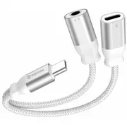 Swissten Textile Usb-C / Aux 3.5Mm Charging Audio Adapteris 0.12M 8595217488380  73502304 adapteris