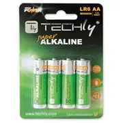 Techly Alkaline batteries 1.5V Aa Lr6 4 pcs  306974 Baterija