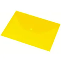 Mape ar pogu A4 Focus,  Panta Plast, caurspīdīgi dzeltena