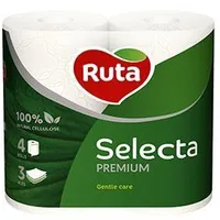 Tualetes papīrs Ruta Selecta Premium 4 ruļļi,  3 slāņi, balts