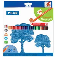 Zīmuļi krāsainie 24 krāsas,  trīsstūrveida Milan